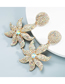 Fashion Silver Alloy Diamond Flower Stud Earrings