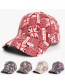 Fashion Brown Doodle Baseball Cap With British Flag Letters