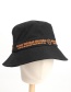 Fashion Dark Khaki Cotton Letter Sun Protection Fisherman Hat