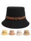 Fashion Dark Khaki Cotton Letter Sun Protection Fisherman Hat