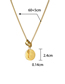 Fashion Golden Round Card Key Circle Necklace