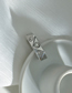 Fashion 9# Titanium Steel Leaf Open Ring