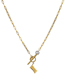 Fashion Golden Irregular Square Necklace With Titanium Steel Ot Buckle