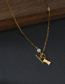 Fashion Golden Irregular Square Necklace With Titanium Steel Ot Buckle