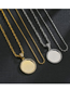 Fashion 3.0*70 Square Pearl Gold Micro-set Zircon Round Necklace