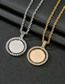 Fashion 1.2*70nk Chain Gold Micro-set Zircon Round Rotatable Necklace