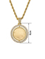 Fashion 1.2*70nk Chain Gold Micro-set Zircon Round Rotatable Necklace