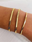 Fashion Steel Color 4mm-19cm Stainless Steel Gold-plated Flat Snake Chain Bracelet