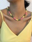 Fashion Color Contrasting Color Clay Geometric Necklace