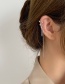 Fashion Silver Glossy Asymmetrical Drop Zircon Tassel Earrings Without Pierced Ears