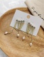 Fashion Golden Pearl Rhinestone Tassel Earrings