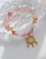 Fashion Pink Opal Beaded Safe Lock Bracelet