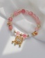 Fashion Pink Opal Beaded Safe Lock Bracelet