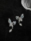 Fashion Silver Metal Pleated Butterfly Stud Earrings