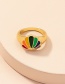 Fashion Golden Alloy Drip Oil Shell Ring