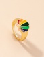 Fashion Golden Alloy Drip Oil Shell Ring
