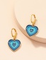 Fashion Blue Metal Heart Stud Earrings