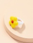 Fashion Yellow Resin Flower Ring