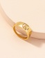 Fashion Golden Metal Hollow Gossip Ring