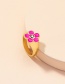 Fashion Flower Ring Metal Flower Smiley Ring