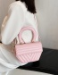 Fashion Pink Geometric Stripe Portable Messenger Bag