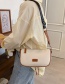 Fashion White With Brown Letter One Shoulder Messenger Bag