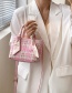 Fashion Pink Contrast Check Silk Scarf Portable Shoulder Bag