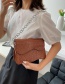 Fashion Brown Crocodile Pattern Chain Shoulder Messenger Bag