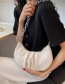 Fashion Beige Folded Crescent Chain Portable Messenger Bag