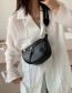Fashion Creamy-white Cowhide Wide Round Zipper Shoulder Bag