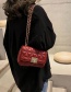 Fashion Black Embroidered Rhombus Lock Shoulder Messenger Bag