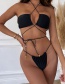 Fashion Black Three-piece Cross-knotted Swimsuit