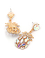 Fashion Champagne Diamond-studded Pineapple Earrings
