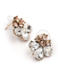 Fashion White Glass Diamond Inlaid Geometric Stud Earrings