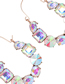 Fashion Ab Color Diamond-studded Geometric Earrings