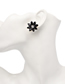 Fashion Gray Diamond Flower Stud Earrings
