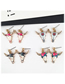 Fashion White Metal Devil Bull Head Stud Earrings
