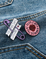 Fashion Pink+purple Letter Pin Rose Brooch