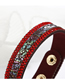 Fashion Red Reflective Bracelet Color-blocking Flannel Bracelet With Diamonds And Sequins