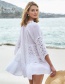 Fashion White Hollow Lace-up Long-sleeved Sun Protection Blouse