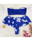 Fashion Blue Love Ruffled Love Knotted Split Swimsuit