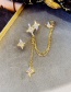 Fashion Golden Asymmetric Full Diamond Star Tassel Ear Bone Clip