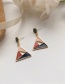 Fashion Green Contrast Color Dripping Triangle Earrings