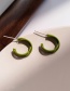 Fashion Green Alloy C-shaped Earrings