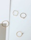 Fashion Golden 5-piece Alloy Wave Ring Set