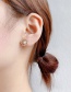 Fashion Golden Diamond And Flower Pearl Stud Earrings