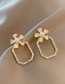 Fashion Golden Square Flower Zircon Earrings