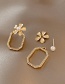 Fashion Golden Square Flower Zircon Earrings