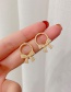 Fashion Golden Bow Pearl Stud Earrings
