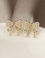 Fashion Golden Pearl Bow Zircon Stud Earrings